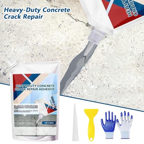 Beton Riss Füller, Schnell Trocknender Betondichtstoff, 200ml, Außenabdichtung, Schnelltrocknende Dichtungsmasse, Mit Handschuhen, Spachtel, Trichter von Generisch