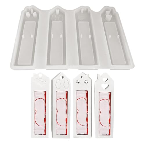 Betonformen | Silikon-Epoxidharz-Form | Lippenstift-dekorativer Halter Gipsgusswerkzeug, 4 Mulden Betonform für Urlaubsdekoration von Generisch