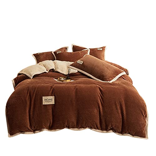 Bettbezug-Set Aus Kaschmirsamt, Verdickter, Einfacher Bettbezug, Festes Design Mit Reißverschluss, Hochwertiger Samtstoff, Bequeme Bettwäsche Für Alle Jahreszeiten von Generisch
