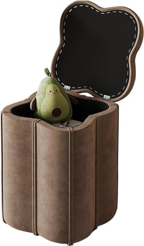 Beweglicher Fußhocker mit Deckel, Samtstoff Pouffe Stuhl für Wohnzimmer, Schlafzimmer, Eingangsbereich, Arbeitszimmer, Flur, unterstützt bis zu 150 kg von Generisch