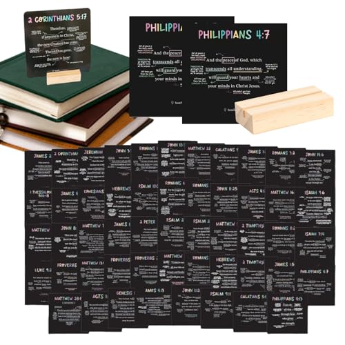 Bibel Karten - Affirmationskarten Mit Bibelen 52 Karten Inklusive Holzständer,Stärkende Hilfsmittel Für Bibelstudien Geschenk Für Freunde Und Familie Bibel Karten - Affirmationskarten Mit Bibelen 52 Karten Inklusive Holzständer,Stärkende Hilfsmittel Für Bibelstudien Geschenk Für Freunde Und Familie von Generisch