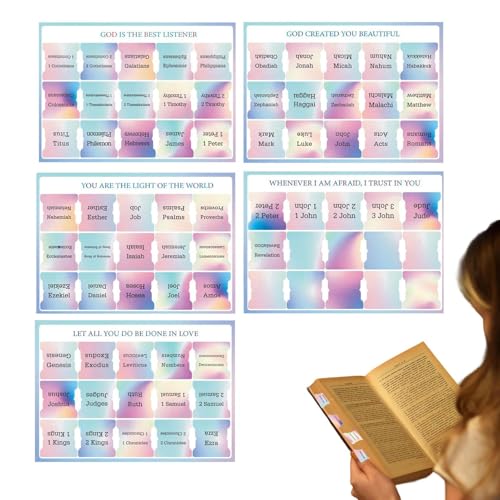 Bibel Register Reiter - Klebe-Registerkarten Bibelkapitel 5 Blatt | Großdruck Journaling Etiketten Lesezubehör Für Notizbuch Anleitung Annotation Geschenk Schule Büro Bibel Register Reiter - Klebe-Registerkarten Bibelkapitel 5 Blatt | Großdruck Journaling Etiketten Lesezubehör Für Notizbuch Anleitung Annotation Geschenk Schule Büro von Generisch