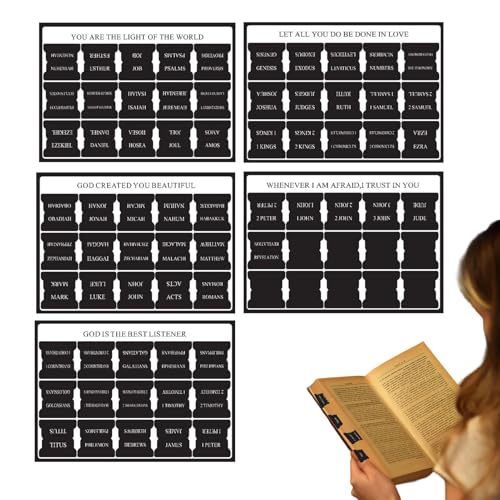 Bibel Registerkarten | 5 Blatt Bibel Unterteiler Für Frauen,Großdruck Journaling Etiketten Lesezubehör Für Notizbuch Anleitung Annotation Geschenk Schule Büro Bibel Registerkarten | 5 Blatt Bibel Unterteiler Für Frauen,Großdruck Journaling Etiketten Lesezubehör Für Notizbuch Anleitung Annotation Geschenk Schule Büro von Generisch