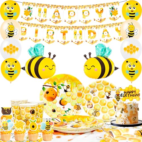 Biene Party Dekorationen, Biene Geburtstagsdeko&Biene Party Tableware Set, Biene Geburtstag Banner Luftballons etc Hummel Party Dekorationen Serviert 10 Biene Party Dekorationen, Biene Geburtstagsdeko&Biene Party Tableware Set, Biene Geburtstag Banner Luftballons etc Hummel Party Dekorationen Serviert 10 von Generisch