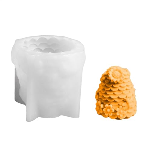 Bienenzylinder-Silikonform, 3D-Silikonform, Zylinder-Seifenform, Schnellentriegelung, Heimdekoration, Tierkunst, für Fondant und Backen von Generisch