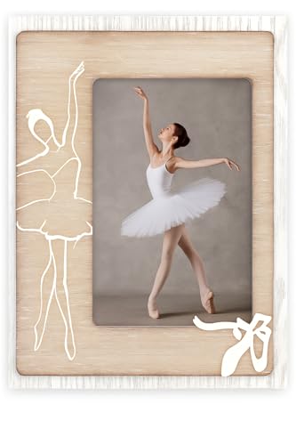 Bilderrahmen für Tanz, personalisierbar, 10 x 15 cm, mit Ballerina und Tanzschuhen, vertikaler Bilderrahmen aus Holz, personalisierbar, mit Fotografie, Geschenkidee zum Tanzen, Tänzerinnen von Generisch