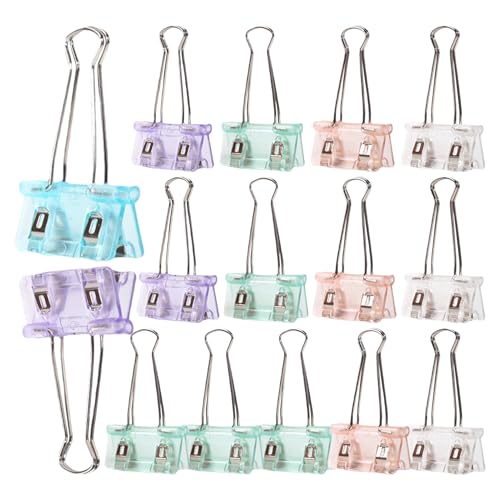 Binder-Clips – bunte transparente Papierklemmen – transparente Faltklammern für Ordner, Büroklammern, faltbar, verschleißfest, tragbar, Bürobedarf für Zuhause, Schule, Arbeit, Studium, Klassenzimmer Binder-Clips – bunte transparente Papierklemmen – transparente Faltklammern für Ordner, Büroklammern, faltbar, verschleißfest, tragbar, Bürobedarf für Zuhause, Schule, Arbeit, Studium, Klassenzimmer von Generisch