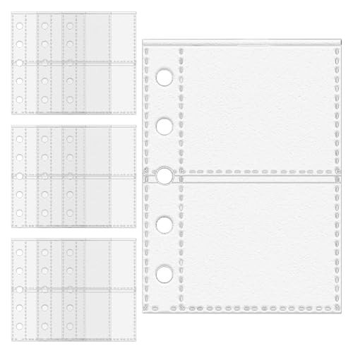 Binder Nachfüllblätter - Transparent M5 5ring -Einsatzhülsen für die Aufbewahrung | Blattschützer mit geschlagenen Löchern, Halten von Notizenkarten Fotos Aufkleber, Quittungskarten für Studentenbüro von Generisch