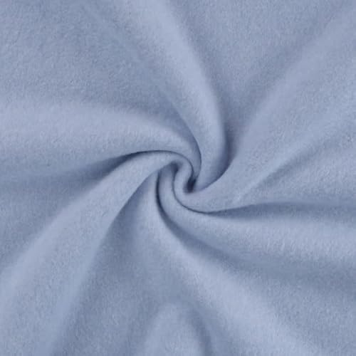 Bio Baumwoll Fleece Meterware - Fleecestoff Bio - Organic Baumwolle - Polarfleece Winterstoff - Biofleece Fleecejacke nähen *Ab 25 x 145 cm, Farbe: 002 hellblau mel. von Generisch