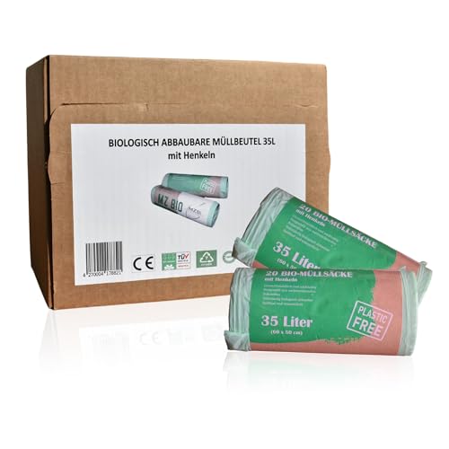 Biomüllbeutel 35L, 100 Stück, biologisch abbaubar, reißfest, wasserdicht, kompostierbar, umweltfreundlich Biomüllbeutel 35L, 100 Stück, biologisch abbaubar, reißfest, wasserdicht, kompostierbar, umweltfreundlich von Generisch
