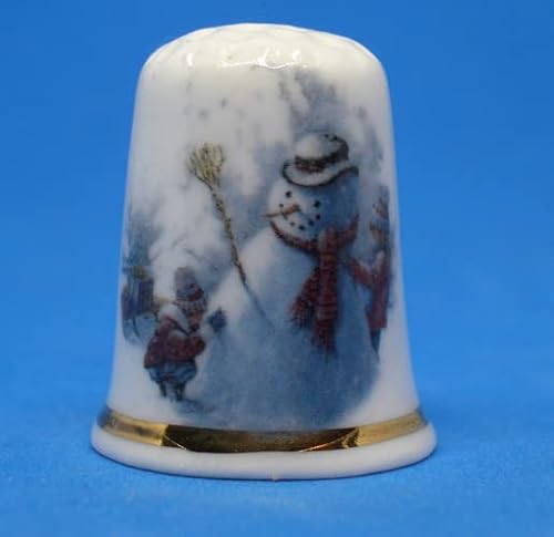 Birchcroft Fingerhut aus Porzellan, Sammlerstück, Frohe Weihnachten, Schneemann und Kinder Birchcroft Fingerhut aus Porzellan, Sammlerstück, Frohe Weihnachten, Schneemann und Kinder von Generisch