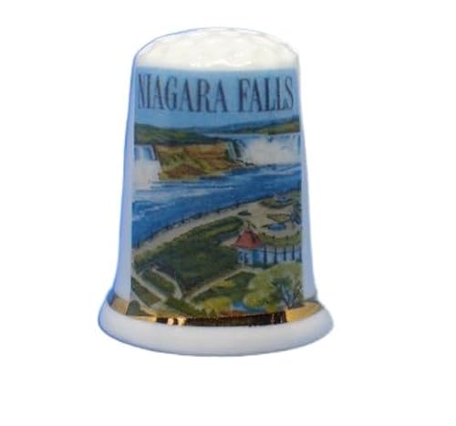 Birchcroft Porzellan-Fingerhut zum Sammeln, Reiseposter Niagarafälle, Kuppelbox Birchcroft Porzellan-Fingerhut zum Sammeln, Reiseposter Niagarafälle, Kuppelbox von Generisch