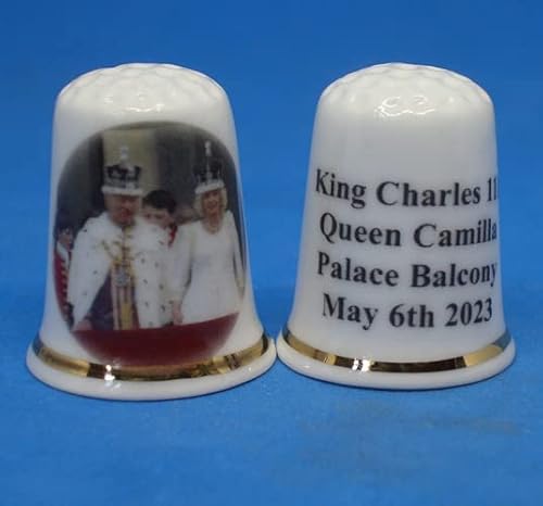 Birchcroft Porzellan-Fingerhut zum Sammeln – King Charles & Camilla Coronation 2023 – Kuppelbox Birchcroft Porzellan-Fingerhut zum Sammeln – King Charles & Camilla Coronation 2023 – Kuppelbox von Generisch