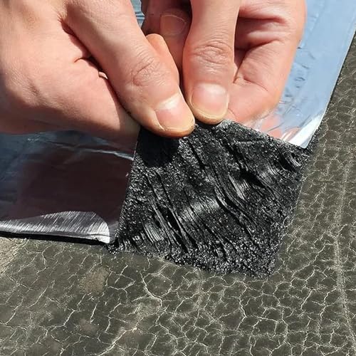 Bitumen Wasserdichtes Klebeband, Selbstklebende Aluminiumfolie Dachreparatur, Rissfüller für Metall/Wohnmobil-Markise/Fensterdichtung, 30 cm x 9 m von Generisch