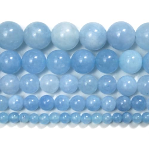 Blaue Kristallperlen für Schmuckherstellung, Edelsteine, rund, Naturstein, Aquamarin-Perlen für Armbänder, Erwachsene, 38,1 cm, 4 mm von Generisch
