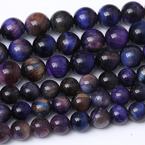 Blaue Traum-Tigerauge, runde lose Perlen, natürlicher Edelstein, Kristall, Energie für Schmuckherstellung, Armband, Halskette, 12 mm von Generisch