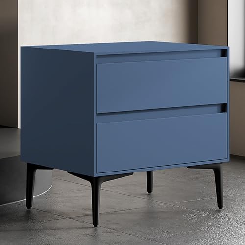 Blauer Nachttisch aus Holz mit Aufbewahrungsschublade, kleine Kommode, Nachttisch mit Lederoberfläche, Nachttisch für Schlafzimmer, moderner Beistelltisch, 40 cm Blauer Nachttisch aus Holz mit Aufbewahrungsschublade, kleine Kommode, Nachttisch mit Lederoberfläche, Nachttisch für Schlafzimmer, moderner Beistelltisch, 40 cm von Generisch