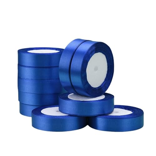 Blaues Satinband Größe 25/Rolle einseitig Geschenkverpackung Weihnachten und Neujahr Kleidung Nähen Stoff Geschenkband(10mm Width) von Generisch