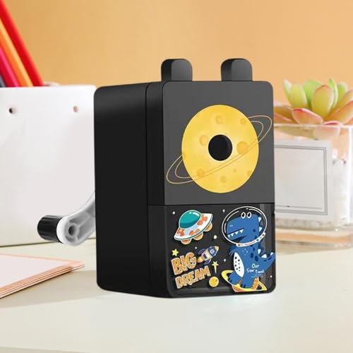 Bleistiftanspitzer Desktop, Manuelle Bleistiftspitzer Kinder, Manueller Bleistiftspitzer Mit Behälter, BleistiftspitzerMit Kurbel Für Büro Klassenzimmer Und Zuhause (Schwarz) von Generisch