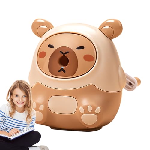 Bleistiftspitzer, Bleistiftschärfer Kinder - Tragbarer Bleistiftschneider für die Schule - Handbuch niedlicher Cartoon Capybara-geformtes Spinner-Werkzeug für Kinder Mädchen Studenten Kunst Zeichnung von Generisch