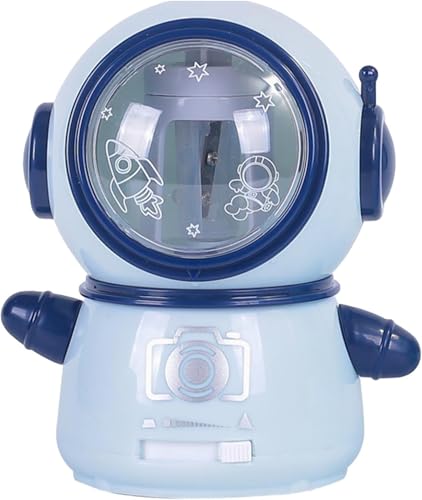 Bleistiftspitzer, robuster elektrischer Bleistiftspitzer für Buntstifte, niedlich für Künstler/Kinder/Erwachsene im Klassenzimmer (Hellblau, Cartoon-Stil) von Generisch