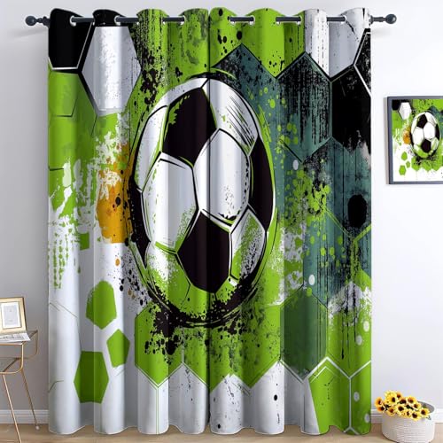 Blickdicht Vorhänge 3D Gekritzel Sechseck Football Gardinen Verdunkelungsvorhänge H183 x B117 cm Verdunklungsvorhänge Ösen, Drucken Curtains Für Schlafzimmer Wohnzimmer Deko, Verdunklungsgardine 2Er Blickdicht Vorhänge 3D Gekritzel Sechseck Football Gardinen Verdunkelungsvorhänge H183 x B117 cm Verdunklungsvorhänge Ösen, Drucken Curtains Für Schlafzimmer Wohnzimmer Deko, Verdunklungsgardine 2Er von Generisch