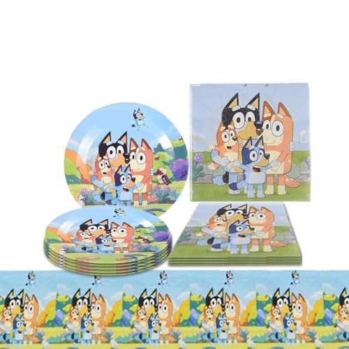 Bluey Pappteller Kindergeburtstag Geburtstag Deko, Party Set Deko Geburtstag, Partygeschirr Geburtstagsdeko, Party Supplies,für 10 Gäste Bluey Pappteller Kindergeburtstag Geburtstag Deko, Party Set Deko Geburtstag, Partygeschirr Geburtstagsdeko, Party Supplies,für 10 Gäste von Generisch