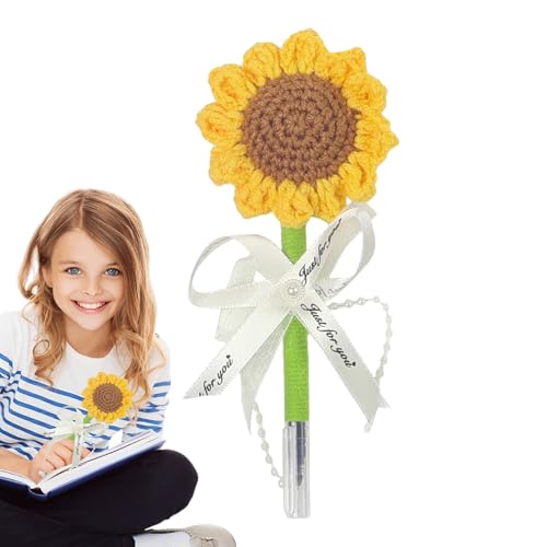 Blumen Gelstifte | Häkelblumen-Stifte Mit Sonnenblumen-Design - Handgefertigte Gestrickte Blumen Rutschfeste Schreibwaren für Lehrerinnen, Mädchen, Frauen & Gäste Blumen Gelstifte | Häkelblumen-Stifte Mit Sonnenblumen-Design - Handgefertigte Gestrickte Blumen Rutschfeste Schreibwaren für Lehrerinnen, Mädchen, Frauen & Gäste von Generisch