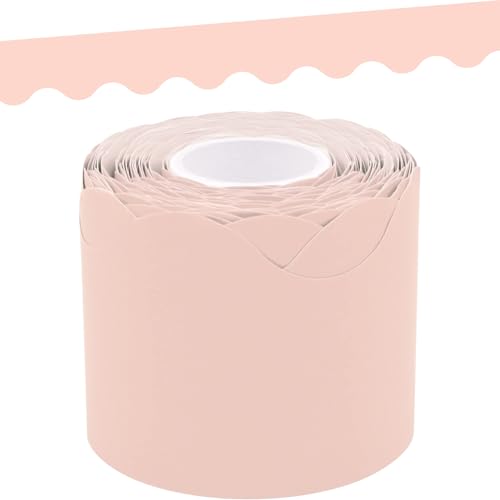 Blush gewellte Bordüre, 15 m, elegante gerollte Einfassung für Pinnwände, Klassenzimmer und Bürodekoration von Generisch
