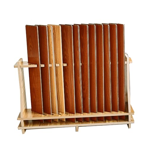 Bodenfliesen-Ausstellungsständer aus Holz, Ausstellungsregal für Bastelmesse, Marmorplatten-Organisation von Generisch
