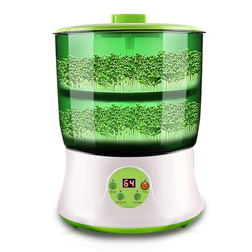 Bohnensprossenmaschine - Heimgebrauch Vollautomatischer multifunktionaler intelligenter Sprouter | Doppelschicht-Keimung mit großer Kapazität, 20 W Leistung, 2,5-4 Tage Keimung, ideal für 5-6 Personen Bohnensprossenmaschine - Heimgebrauch Vollautomatischer multifunktionaler intelligenter Sprouter | Doppelschicht-Keimung mit großer Kapazität, 20 W Leistung, 2,5-4 Tage Keimung, ideal für 5-6 Personen von Generisch