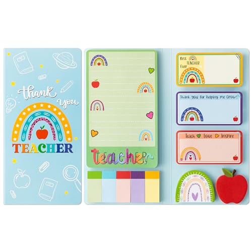Boho-Regenbogen-Lehrer-Haftnotizen, 550 Blatt, Dankesblöcke, selbstklebend, ideales Geschenk für Lehrer, Schulanfang, Bürobedarf (Farbe) von Generisch