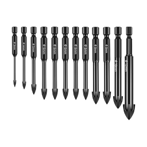 Bohrer - Mauerwerkbohrer-Set Für Fliesen & | Vielseitiges Hartmetall-Werkzeugset Für Holz Metall Keramik Beton Steinwände Bohrer - Mauerwerkbohrer-Set Für Fliesen & | Vielseitiges Hartmetall-Werkzeugset Für Holz Metall Keramik Beton Steinwände von Generisch