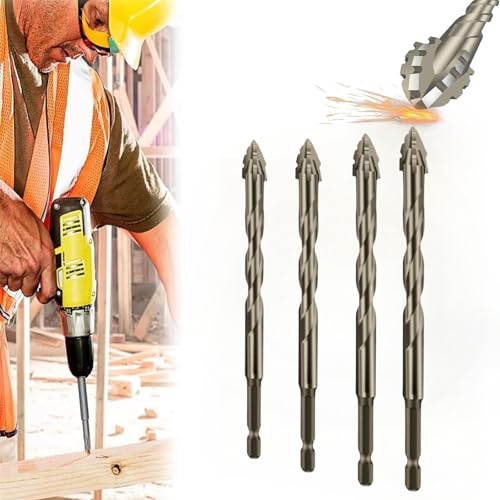 Bohrer Set,Fliesenbohrer Glasbohrer Holzbohrer Set,Hohe Festigkeit Sägezahnbohrer,4PCS Gewindebohrer,Multifunktions Bohrerset Für Keramik Beton Holz,6mm+8mm+10mm+12mm Bohrer Set,Fliesenbohrer Glasbohrer Holzbohrer Set,Hohe Festigkeit Sägezahnbohrer,4PCS Gewindebohrer,Multifunktions Bohrerset Für Keramik Beton Holz,6mm+8mm+10mm+12mm von Generisch