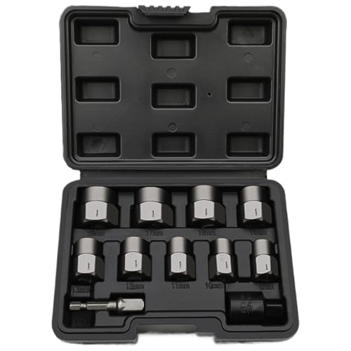 Bolzenausdreher-Satz, Bolzenauszieher-Satz Handbohrer-Bits zum Ausdrehen gebrochener Bolzen, robust,Bolzenausdreher-Bohrer-Set, gebrochene Muttern, Bolzenausdreher-Stecknuss für Gewinderohre Bolzenausdreher-Satz, Bolzenauszieher-Satz Handbohrer-Bits zum Ausdrehen gebrochener Bolzen, robust,Bolzenausdreher-Bohrer-Set, gebrochene Muttern, Bolzenausdreher-Stecknuss für Gewinderohre von Generisch