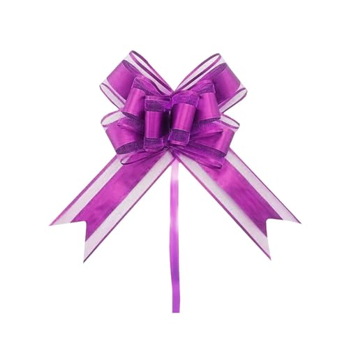 Bows For Wrapping Bows With Ribbon Color Pull Bows For Baskets Present Geschenkpapier Weihnachten (Purple, One Size) von Generisch