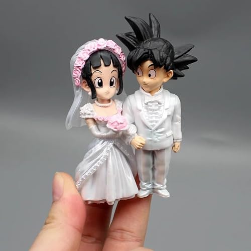 Brautpaar Hochzeitkuchen Torte Figuren Son Goku Chichi Hochzeit Kuchen Figuren von Generisch