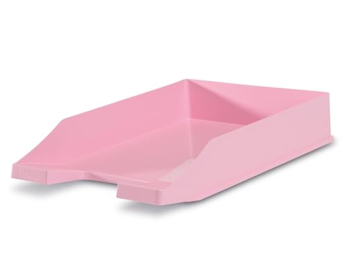 Briefablage klassisch/Basic für Format DIN A4 stapelbar, stabil (Rosé, 2er Set) von Generisch