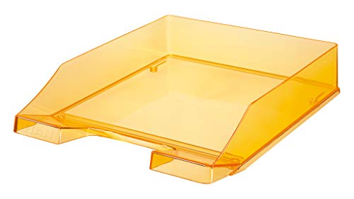 Briefablage klassisch/Basic für Format DIN A4 stapelbar, stabil (Transp Orange, 2er Set) von Generisch