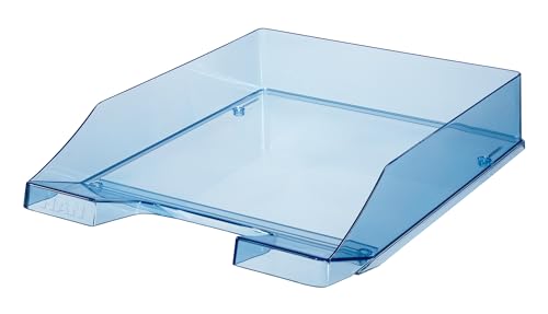 Briefablage klassisch/Basic für Format DIN A4 stapelbar, stabil (Transparent Blau, 2er Set) von Generisch