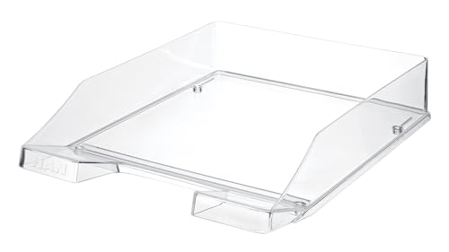 Briefablage klassisch/Basic für Format DIN A4 stapelbar, stabil (Transparent Klar, 2er Set) von Generisch