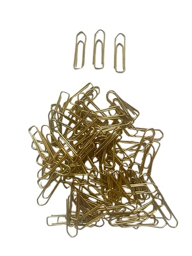 Briefklammern 26 mm goldfarbig - 100 Stück Büroklammern von Generisch