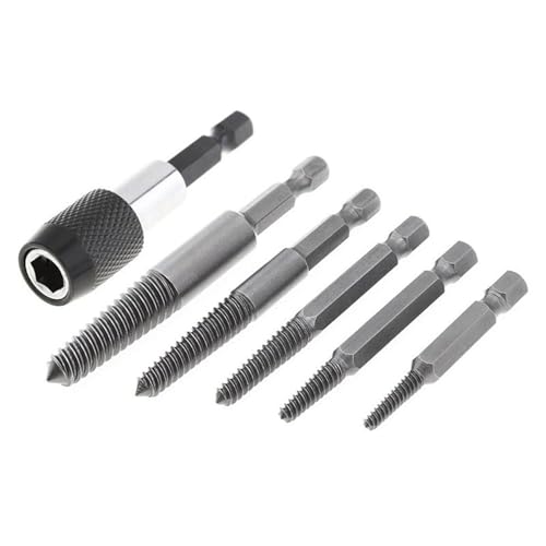 Brokener Kopfschraubenextraktor, Easy Out Remover -Kit, Bolzenextraktor -Set, robuste Hochgeschwindigkeitsstahlbits, Schwarz für Hausbesitzer, Elektriker, Hobbyisten und Tischlerarbeiten von Generisch