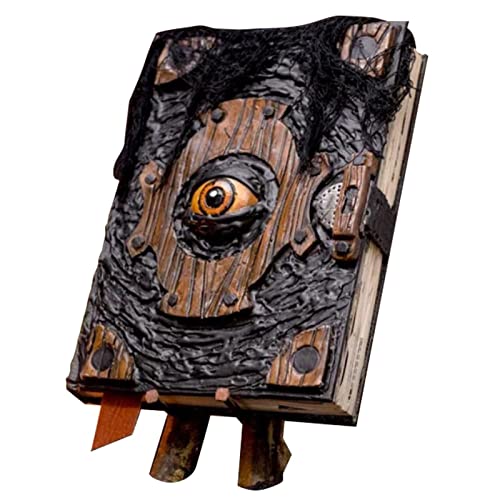 Buch Der Verdammten Halloween-Dekoration - Evil Eye Buch Zauberbuch Hexe Dekoration - Handgemachte Schwarze Spellbook Spooky- Seasonal Prop Art, Book of Demon Eyes Grimoire von Generisch