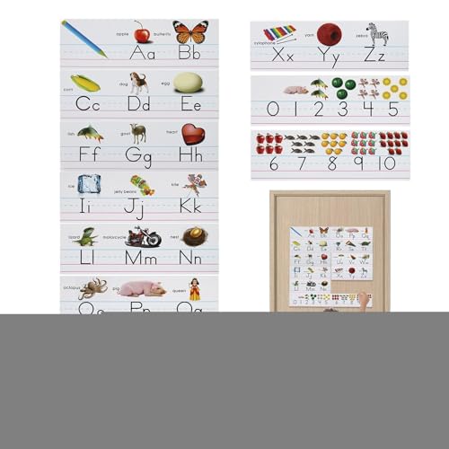 Buchstaben Pinnwand Set, Zahlenstrahl Wanddekoration Tafel - Pädagogische Lernposter Kinderzimmer Homeschool Material von Generisch
