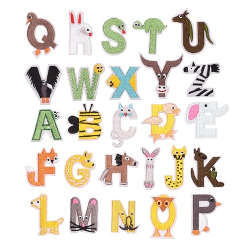 Bügelaufnäher Für Rucksäcke, 26 Stück Dekorative Patches, Tier Und Buchstaben Applikationen Für Nähprojekte Mode Kostüme Bügelaufnäher Für Rucksäcke, 26 Stück Dekorative Patches, Tier Und Buchstaben Applikationen Für Nähprojekte Mode Kostüme von Generisch