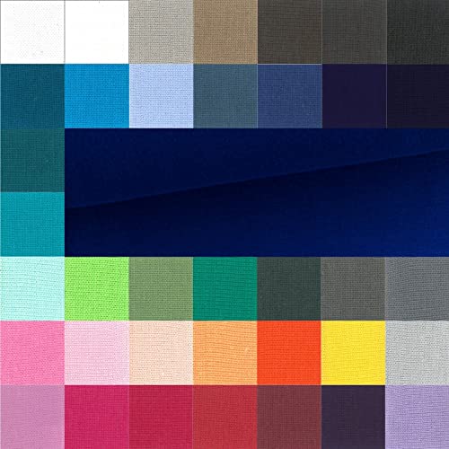 Bündchen Meterware glatt - Bündchenstoff Uni - Schlauchware meliert - Bündchenware - Strickschlauch ÖkoTex 100 Klasse 1 * 25 cm x 70 cm (35 cm im Schlauch), Farbe: 005 blau von Generisch