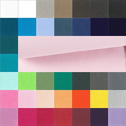 Bündchen Meterware glatt - Bündchenstoff Uni - Schlauchware meliert - Bündchenware - Strickschlauch ÖkoTex 100 Klasse 1 * 25 cm x 70 cm (35 cm im Schlauch), Farbe: 012 zartrosa von Generisch