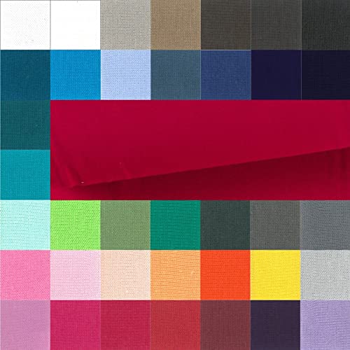 Bündchen Meterware glatt - Bündchenstoff Uni - Schlauchware meliert - Bündchenware - Strickschlauch ÖkoTex 100 Klasse 1 * 25 cm x 70 cm (35 cm im Schlauch), Farbe: 015 rot von Generisch