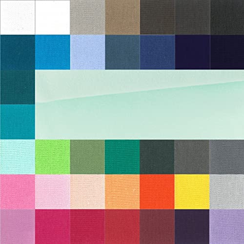 Bündchen Meterware glatt - Bündchenstoff Uni - Schlauchware meliert - Bündchenware - Strickschlauch ÖkoTex 100 Klasse 1 * 25 cm x 70 cm (35 cm im Schlauch), Farbe: 022 mint von Generisch